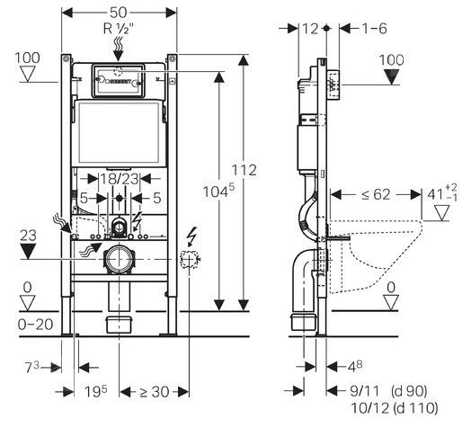 Инсталляция для подвесного унитаза Geberit Duofix 111.153.00.1 111.153.00.1 фото