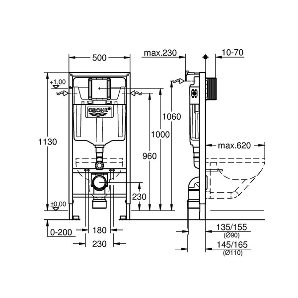 Инсталляция для унитаза GROHE Rapid SL 38536001 38536001 фото