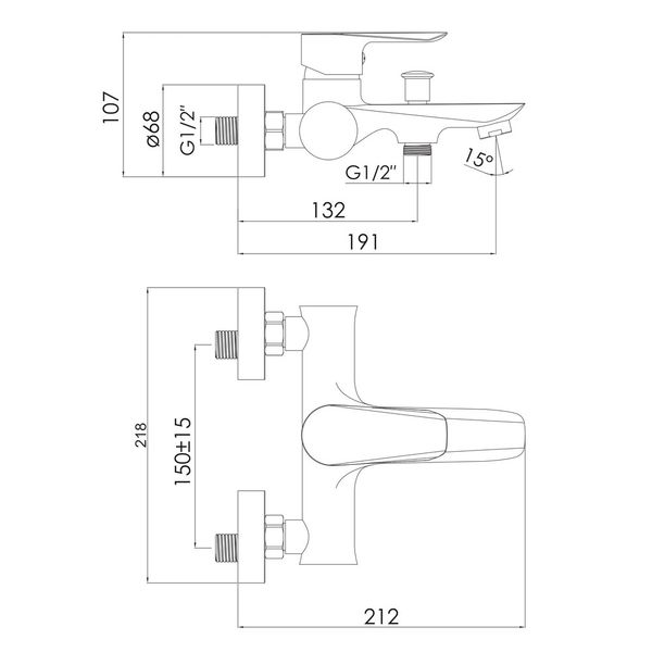 Robinet pentru cadă VACLAV, negru mat f03206410AA foto