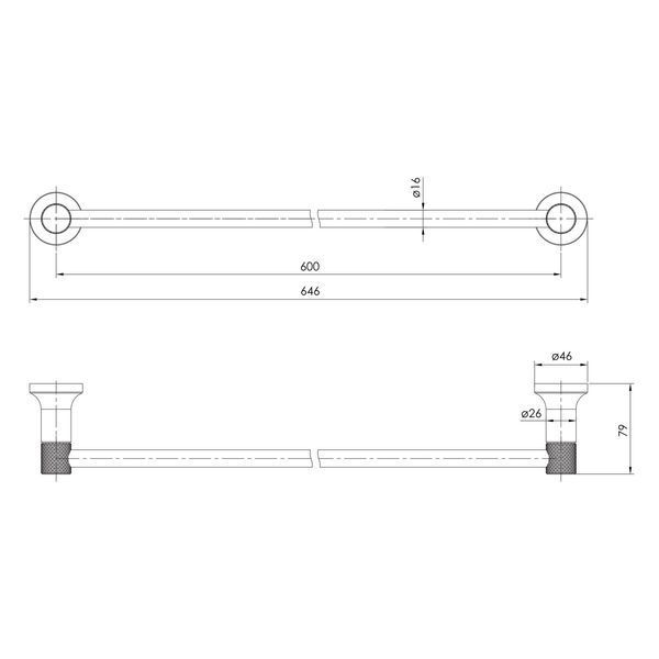 Suport pentru prosoape BRENTA 600 mm, nichel ZMK081906270 foto