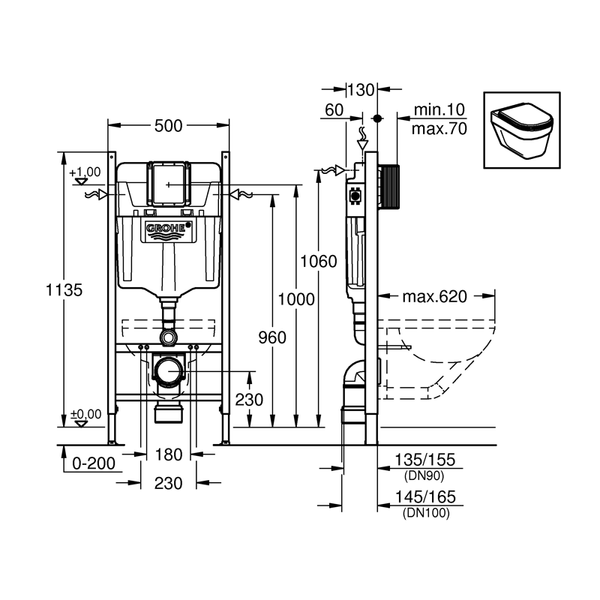 Система инсталляции для унитаза GROHE Rapid SL 38840000 38840000 фото