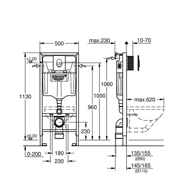 Инсталляция для унитаза GROHE RAPID SL 38722001 38722001 фото