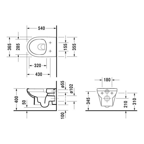 Унитаз подвесной DURAVIT DURASTYLE Rimless, 36,5*54 см 45620900A1 фото