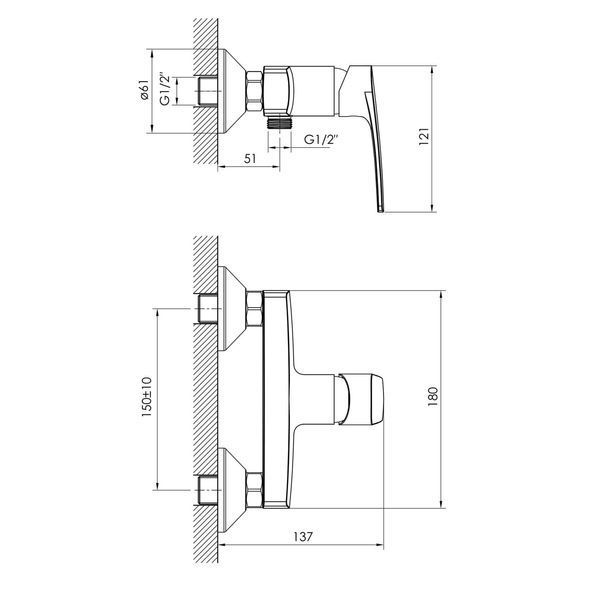 KAMPA cмеситель для душа, хром, 35 мм 15285 фото