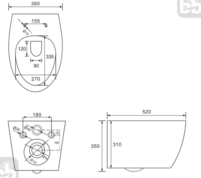 SAFIR Rimless унитаз подвесной 52&times;36&times;35 см, сиденье Duroplast Slim slow-closing i11217 фото