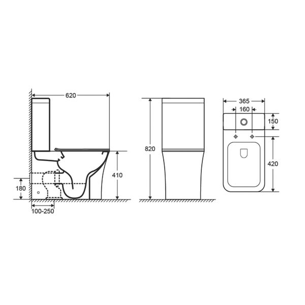 Vas viceu fără margine perete podea Imprese NARON Rimless i11618 foto