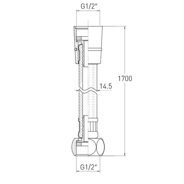 Furtun de dus Volle CASCADA F09, 160cm, polimer, cromo 15900001 foto