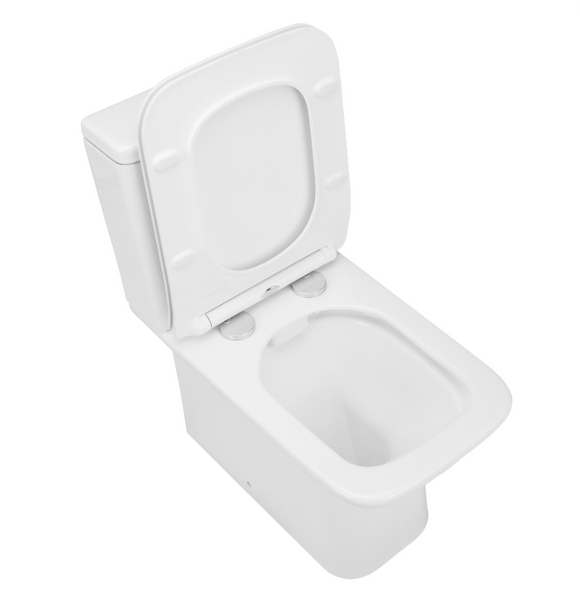 LEON Rimless компакт: унитаз напольный 610*365*785 мм, горизонтальный выпуск, нижний подвод, бачок 3/4,5л, сиденье Slim slow-closing 13-11-059 фото