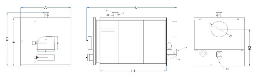 Cazan pe combustibil solid MIMSAN MUGK 450 cu alimentare manuală MUGK 450 foto