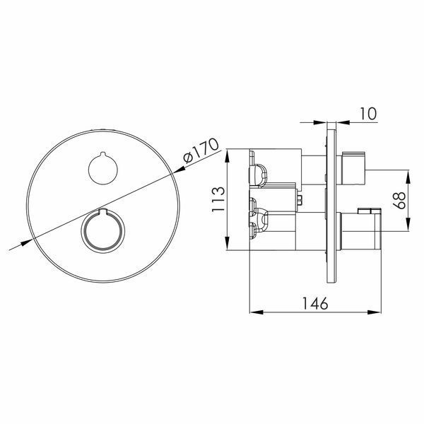 KUCERA mixer &icirc;ncastrat (termostat 3 funcții, R), crom f04603401AD foto