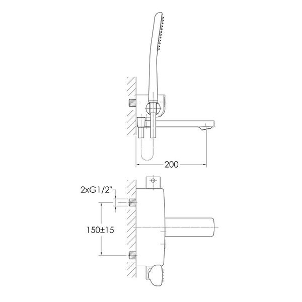 Baterie SMART CLICK cu termostat de baie, 2 moduri, crom ZMK101901040 foto