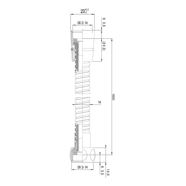 Furtun de duș dublu împletit, standard, pachet PE de 1,6 m 1116 foto