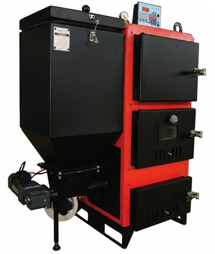 Cazan pe combustibil solid MIMSAN KM 40 cu alimentare automată KM 40 foto