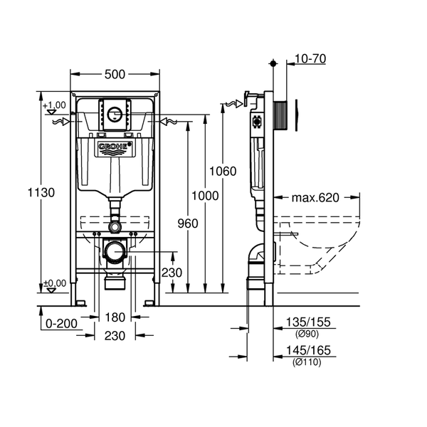 Инсталляция для унитаза Grohe Rapid SL 39581000 39581000 фото