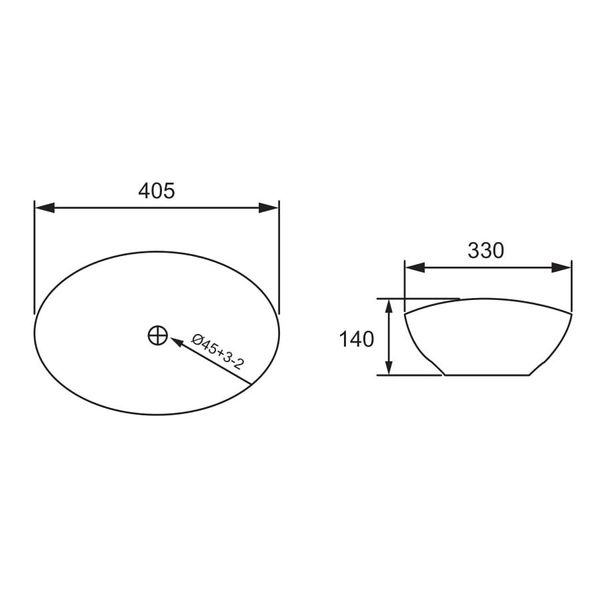 Lavoar 40,5 * 33 * 14cm montat la suprafață oval mat VOLLE 13-01M-180 foto