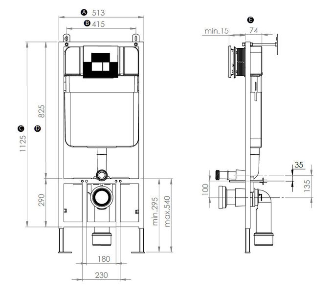 Инсталляция для унитаза SANICA SAN 74 500-RZVSN074HM0000001 фото