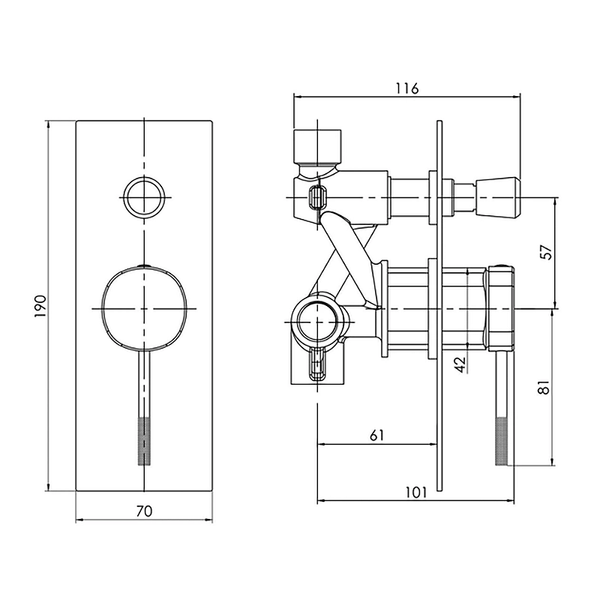 Robinet pentru dus BRENTA 35 mm, nichel ZMK081906041 foto