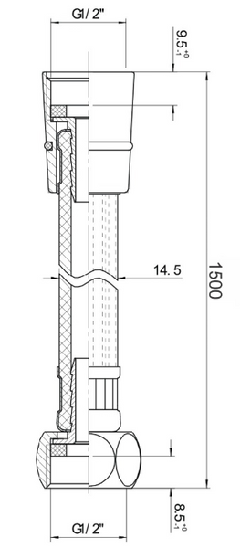 Шланг для душа PVC 1500 мм, anti-twist f03600101AD фото