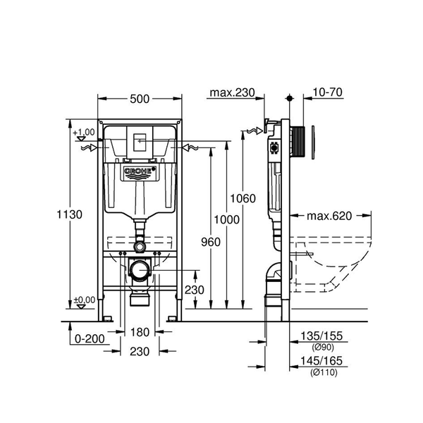 Инсталляция для унитаза 3в1 GROHE RAPID SL 38772001 38772001 фото